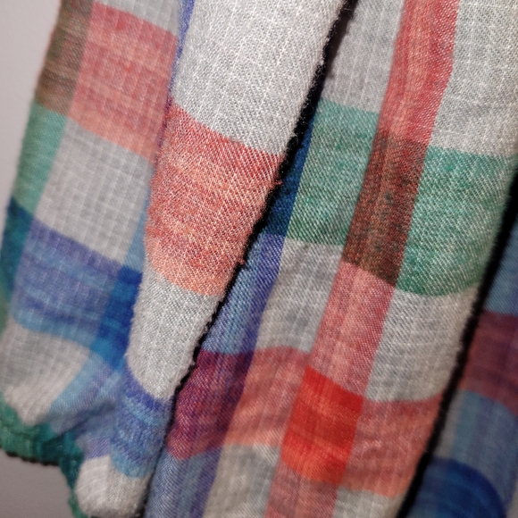 💙 Vintage Gymboree Blue Green Plaid Long Nightgown Girls 7 8 Nightie Sleepwear - Picture 5 of 11